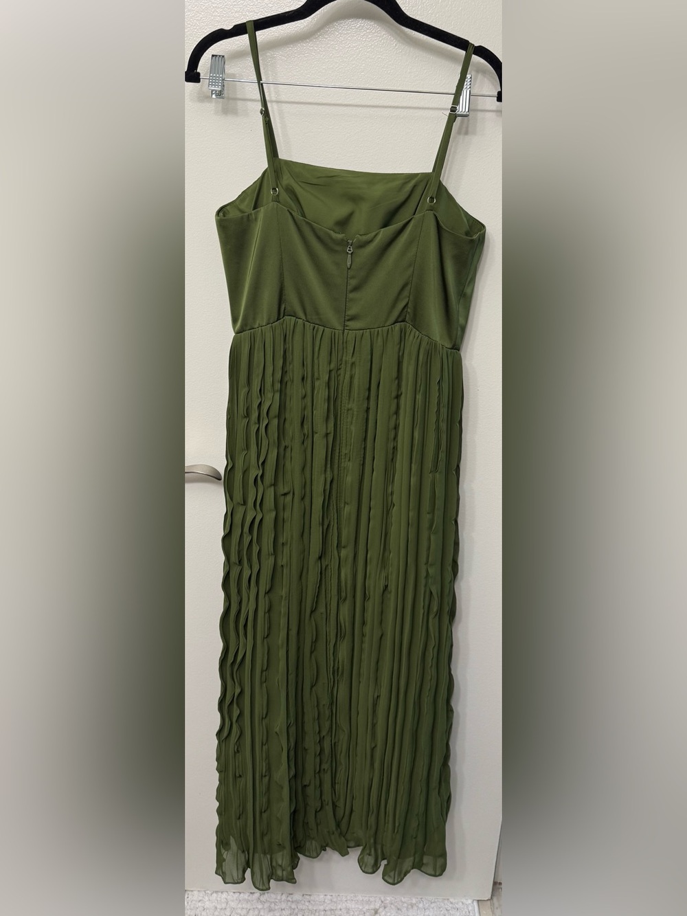 EUC Azazie Atelier Lorie Olive Ruffle Maxi Dress | Formal Occasion Gown - Picture 6 of 7